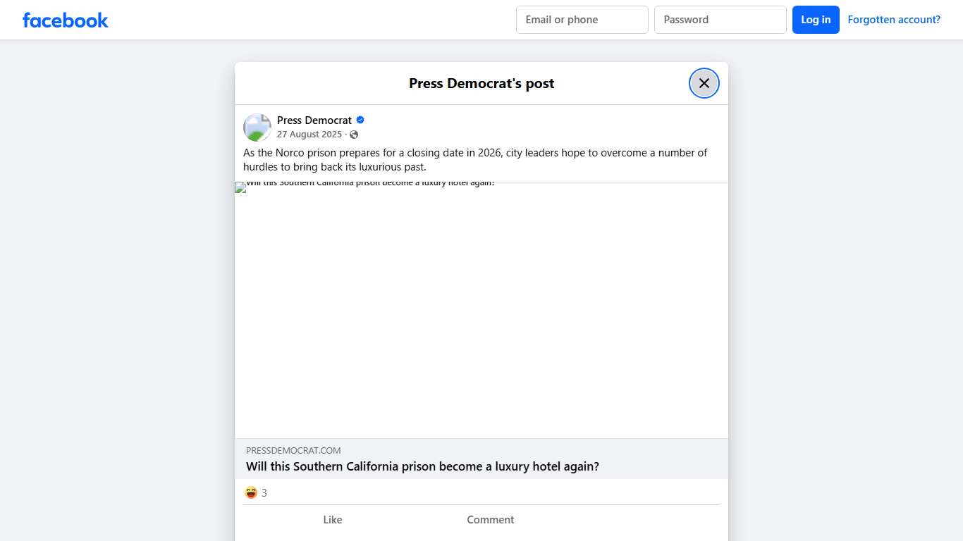 Press Democrat - As the Norco prison prepares for a... Facebook